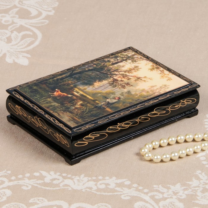 Шкатулка «Охота», 11×16 см, лаковая миниатюра