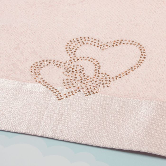 Полотенце махровое "Два сердца как одно", 45х90 см, цвет розовый, 400 гр/м