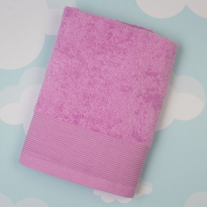 Полотенце махровое гладкокрашенное, 45х90 см, цвет сиреневый, 400 гр/м