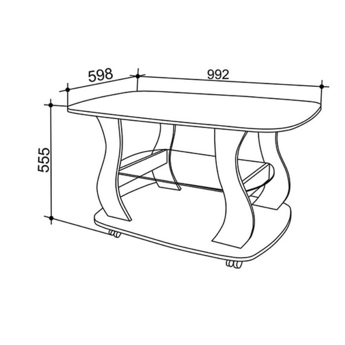 Стол журнальный "Барон 2", дуб сонома