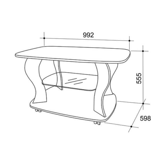 Стол журнальный "Барон 1", дуб сонома