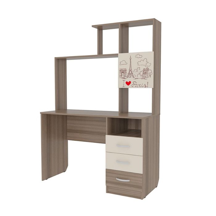 Стол компьютерный 1200 "Галерея", ясень шимо тёмный/крем