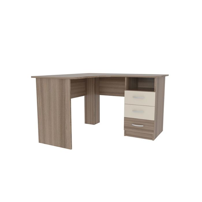 Стол компьютерный 1200 угловой "Галерея", ясень шимо тёмный/крем