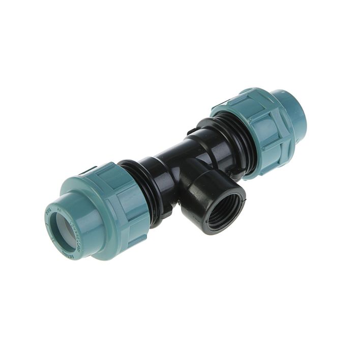 Тройник ПНД STR, 20 мм х 1/2" х 20 мм, внутренняя резьба