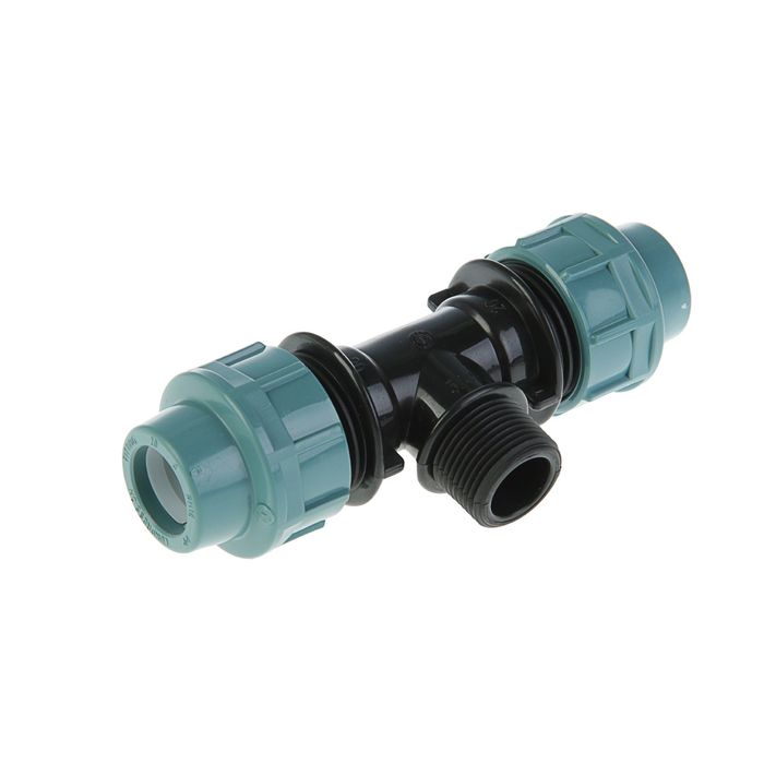 Тройник ПНД STR, 20 мм х 3/4" х 20 мм, наружная резьба