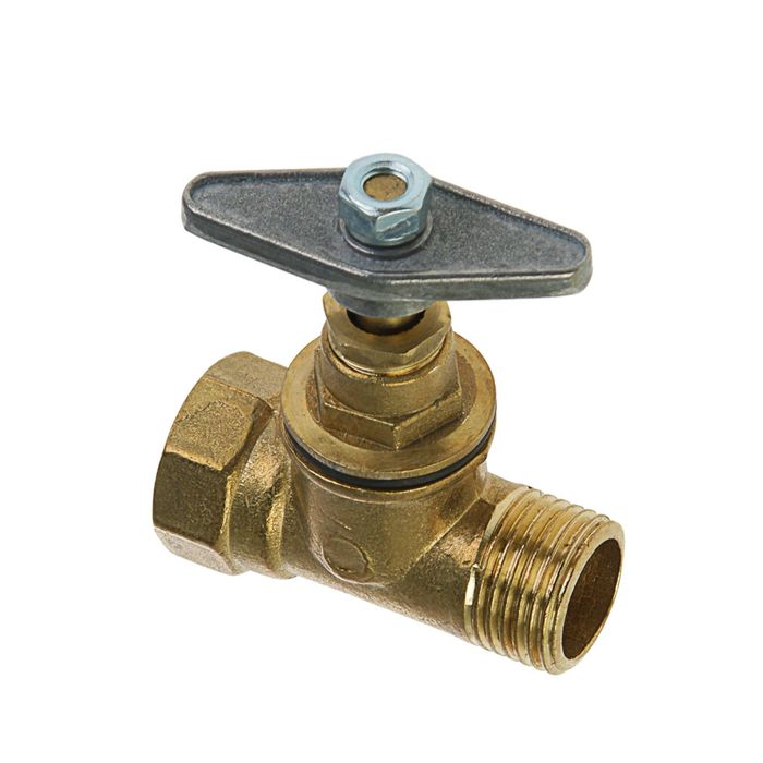 Вентиль латунный "Никифоров", 1/2", внутренняя/наружная резьба, ручка-лодочка