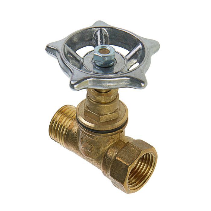 Вентиль латунный "Никифоров", 1/2", внутренняя/наружная резьба