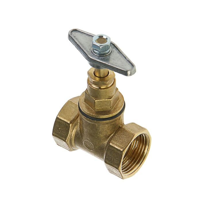 Вентиль латунный "Никифоров", 3/4", внутренняя/внутренняя резьба, ручка-лодочка