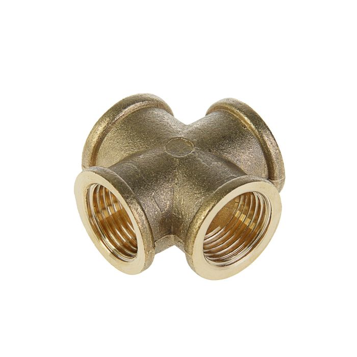 Крестовина "Никифоров", 1/2", внутренняя/внутренняя резьба, латунь
