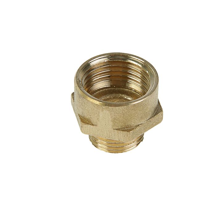 Переходник "Никифоров", 1/2", внутренняя резьба х 3/8", наружная резьба, латунь