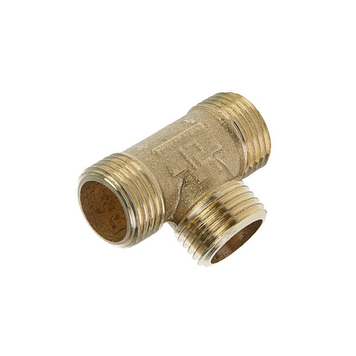 Тройник "Никифоров", 1/2", наружная/наружная/наружная резьба, латунь