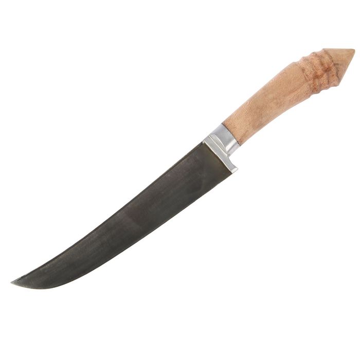 Пчак Шархон средний, рукоять витая из дерева, гарда из олова