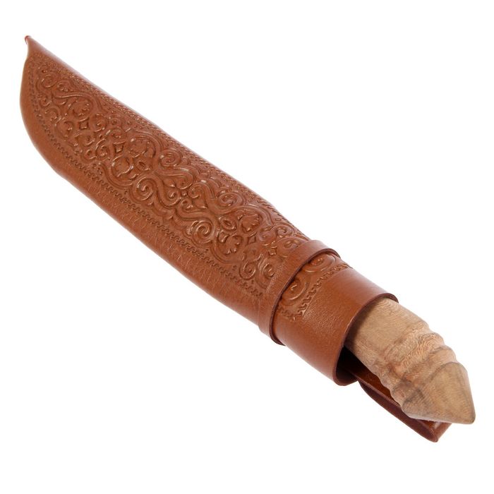 Пчак Шархон средний, рукоять витая из дерева, гарда из олова