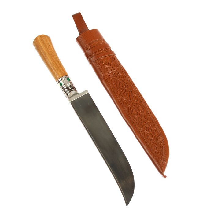 Пчак Шархон, рукоять из дерева (сухма), гарда из мельхиора с пластиком, микс