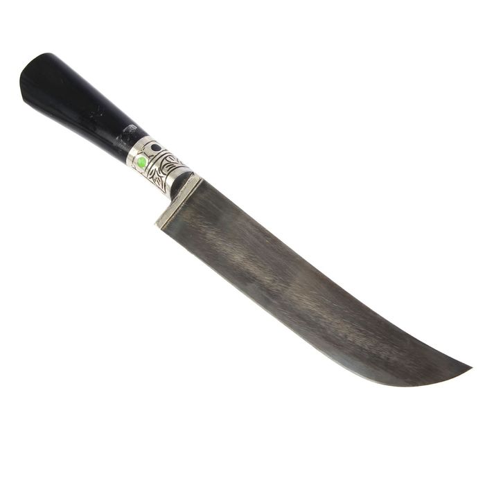 Пчак Шархон, рукоять из эбонита, латуни, мельхиора и пластика с садафом