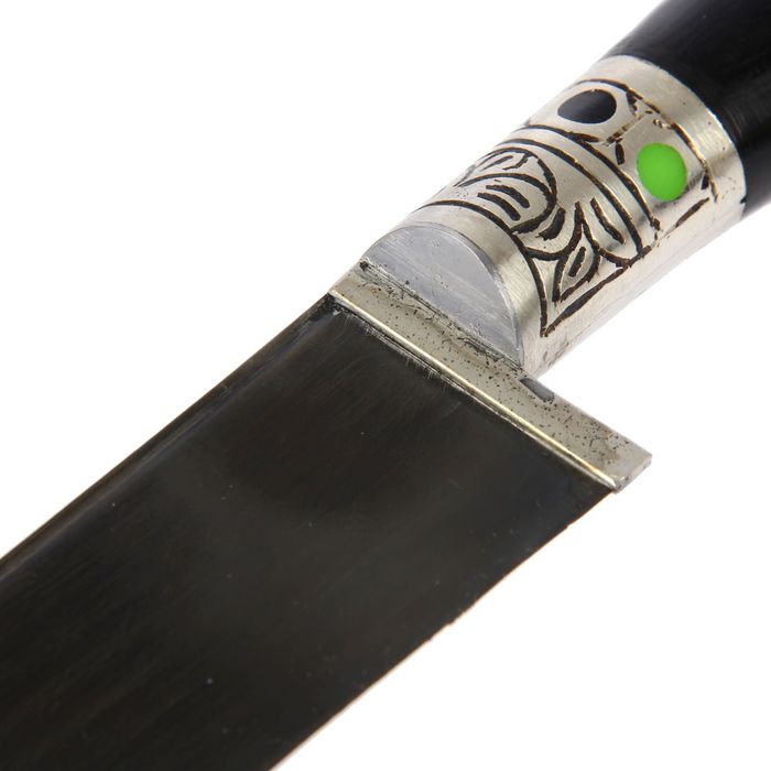 Пчак Шархон, рукоять из эбонита, латуни, мельхиора и пластика с садафом