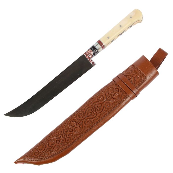 Пчак Шархон, рукоять узкая из кости (ёрма), гарда с садафом