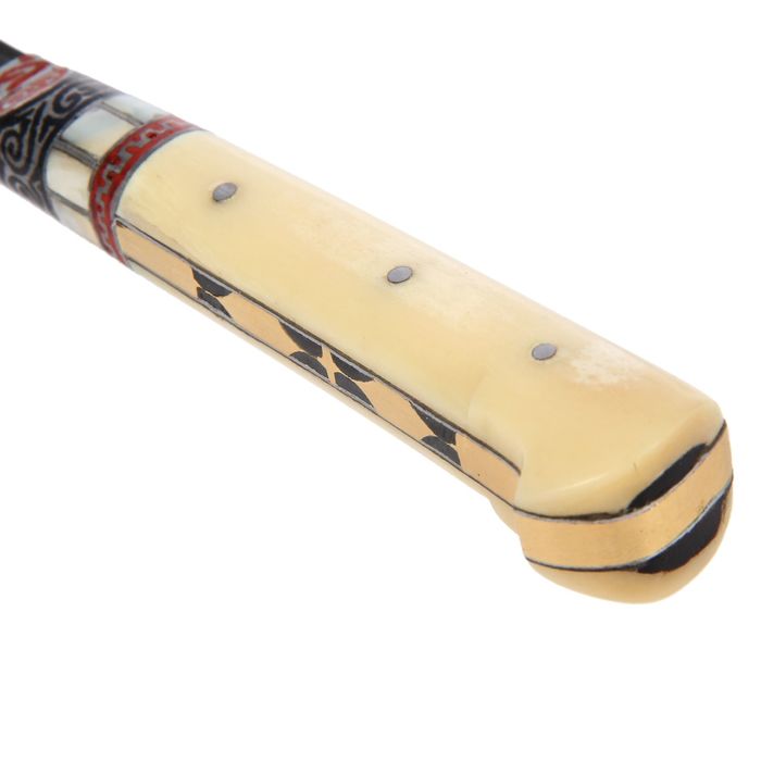 Пчак Шархон, рукоять узкая из кости (ёрма), гарда с садафом