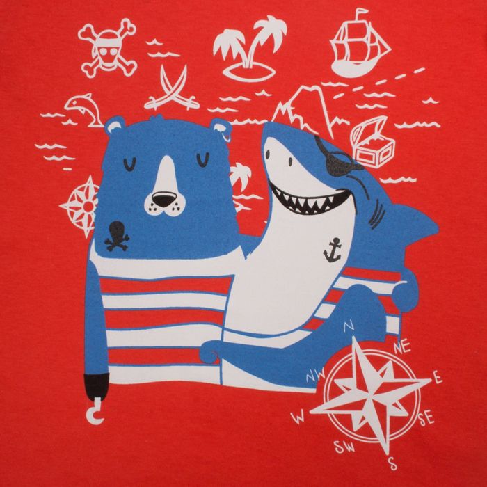 Футболка детская KAFTAN "Пираты", рост 98-104 см (30), 3-4 года, цвет красный