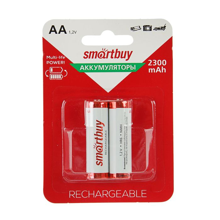 Аккумулятор Smartbuy, АА, HR6, 2300 мАч, блистер, 2 шт.