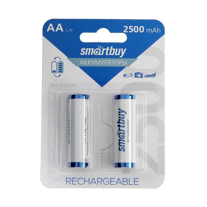 фото Аккумулятор smartbuy, ni-mh, aa, hr6-2bl, 1.2в, 2500 мач, блистер, 2 шт.