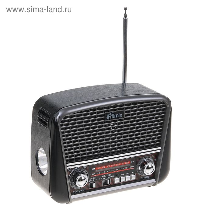 Радиоприемник Ritmix RPR-065 GRAY, функция MP3-плеера, фонарь радиоприемник ritmix rpr 065 silver