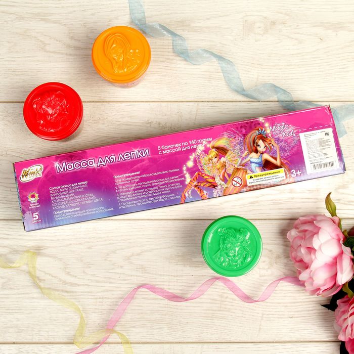 Масса для лепки Winx 5 цв., 140 г, формочки