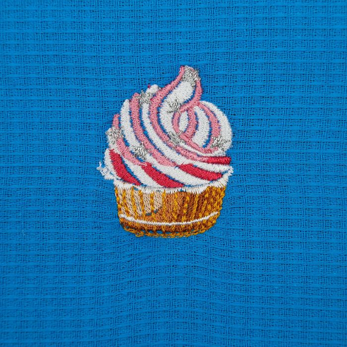 Набор вафельных полотенец "Доляна" Капкейки - 40х70 см - 3 шт., 100% хл, 150 гр/м²