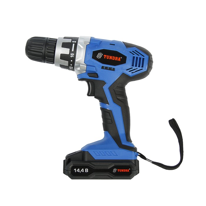Дрель-шуруповерт TUNDRA comfort аккумуляторный, 14.4V, 0-550 об/мин, 1300mA, DSHA-005-14.4-01