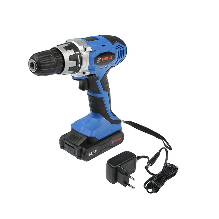 Дрель-шуруповерт TUNDRA comfort аккумуляторный, 14.4V, 0-550 об/мин, 1300mA, DSHA-005-14.4-01