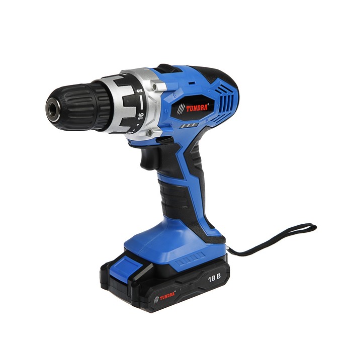 Дрель-шуруповерт TUNDRA comfort аккумуляторный, 18V, 0-550/0-1250 об/мин, 1500mA, DSHA-005-18-04
