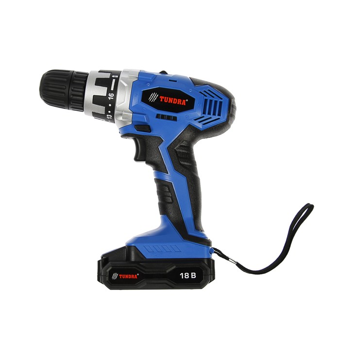 Дрель-шуруповерт TUNDRA comfort аккумуляторный, 18V, 0-550/0-1250 об/мин, 1500mA, DSHA-005-18-04