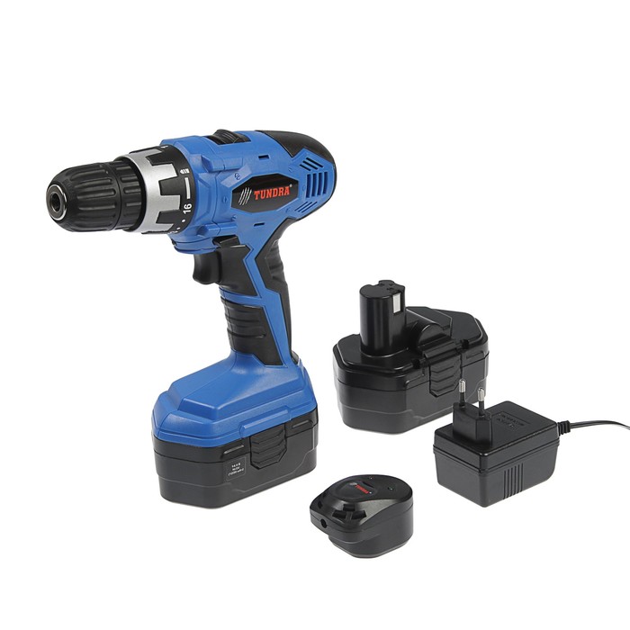 Дрель-шуруповерт TUNDRA comfort аккумуляторный, 14.4V, 0-350/0-1100 об/мин, 1200mA, DSHA-006-14.4-02