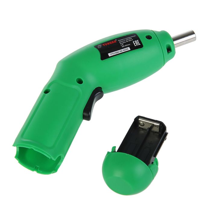 Отвертка TUNDRA basic электрическая, 6V, 180 об/мин, от батареек АА, OE-002-6