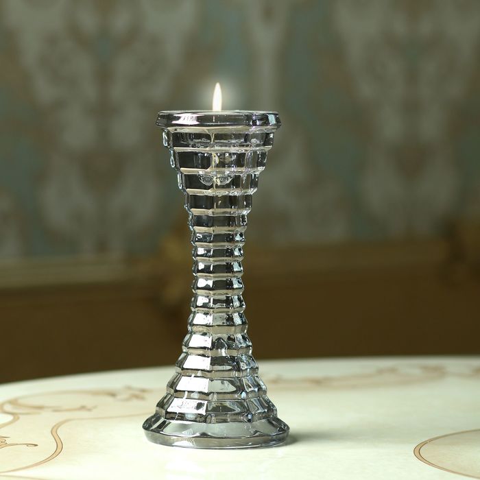 Подсвечник стекло "Металлик" 20,3х8,8х8,8 см