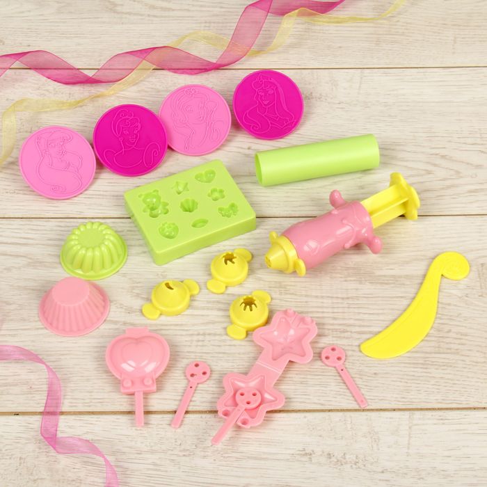 Набор для лепки Принцесса "Любимые десерты" 5 цв., 3D формочки, аксесс.