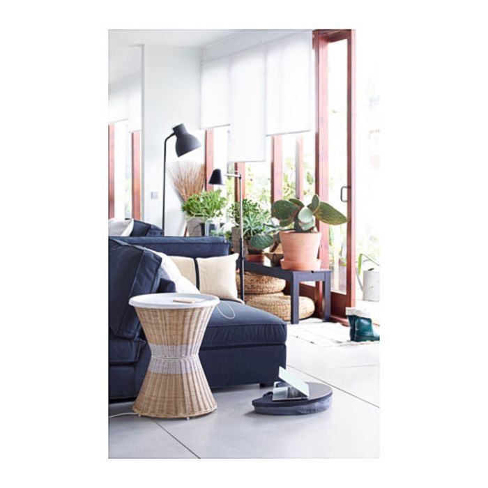 Тумба прикроватная, цвет белый/естественный САНДХАУГ