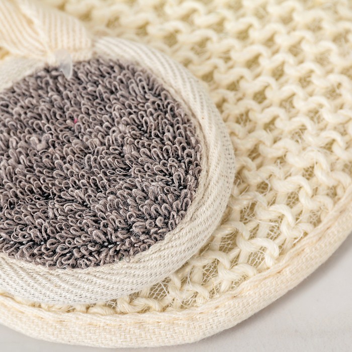 Набор мочалок "Прованс" 2 шт: мочалка круглая, спонж, сизаль