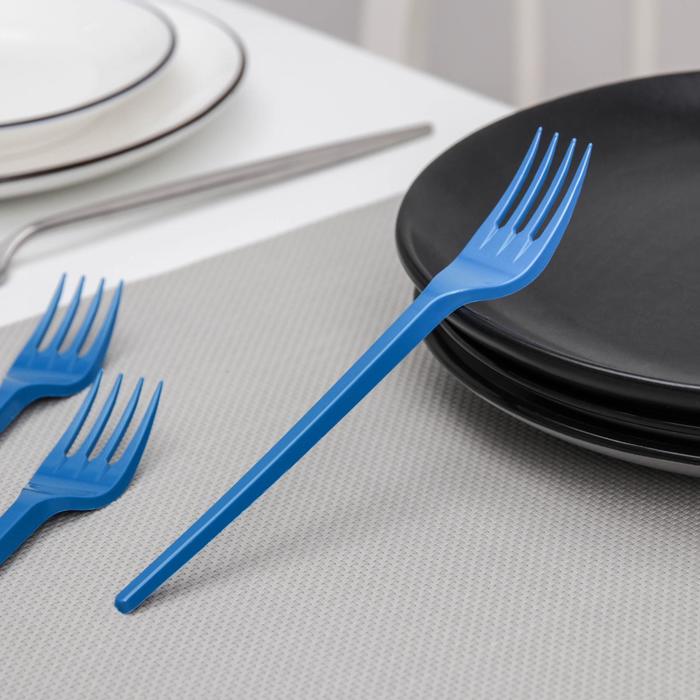 Вилка столовая, цвет синий, набор 100 шт