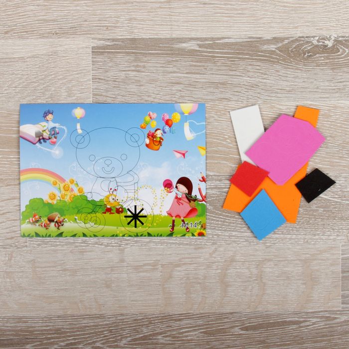 Аппликация 3D "Мишка на велосипеде" из EVA