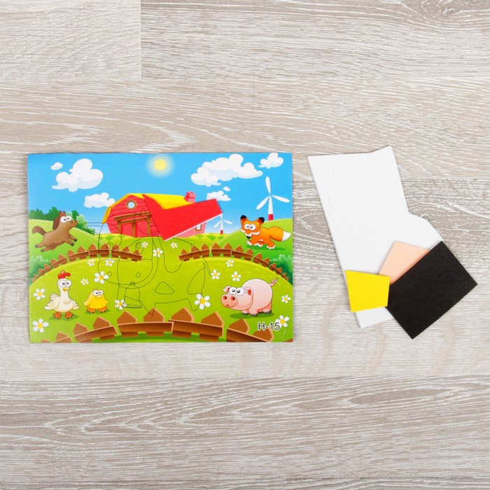 Аппликация 3D "Коровка на ферме" из EVA