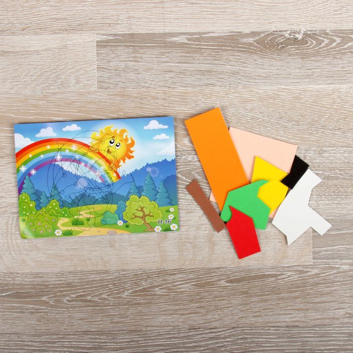 Аппликация 3D "Мишка под зонтиком" из EVA