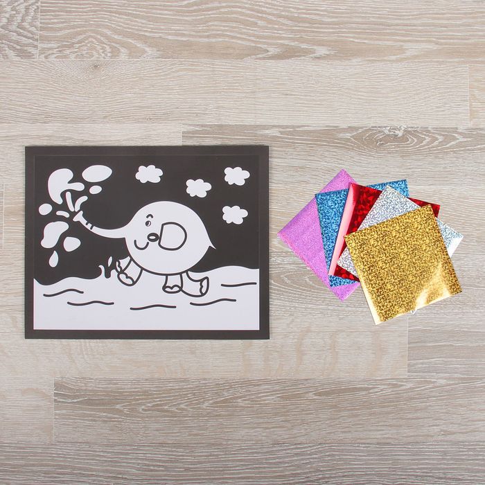 Фреска цветной фольгой "Слоненок" стека