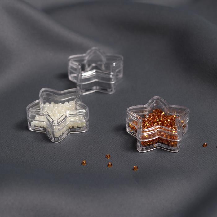 Баночки для хранения мелочей "Звезда", 3,5*3,5*1,5см 5гр, 3шт, цвет прозрачный