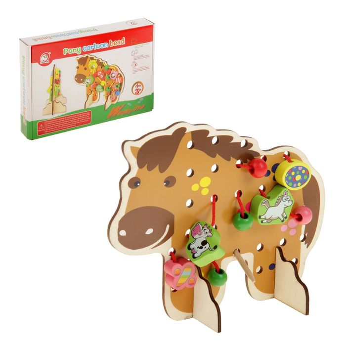 Шнуровка фигурная с бусинами "Лошадка"