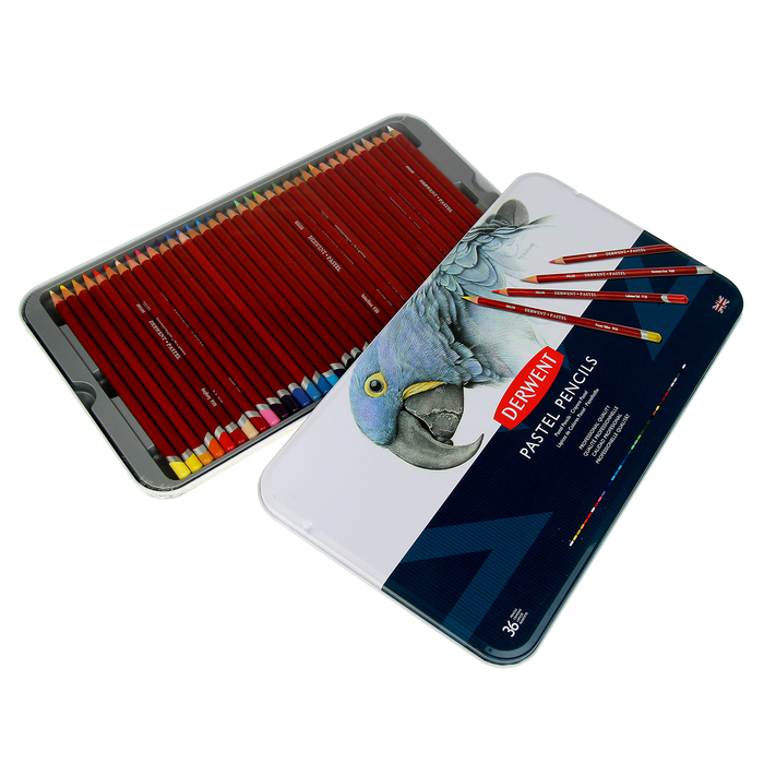 Пастель сухая худ в карандаше набор Derwent Pastel Hard 36цв метал.упак 700307