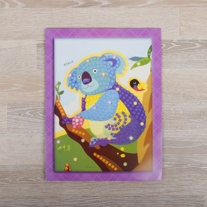 Мозаика стикерная с рамкой "Коала" стразы
