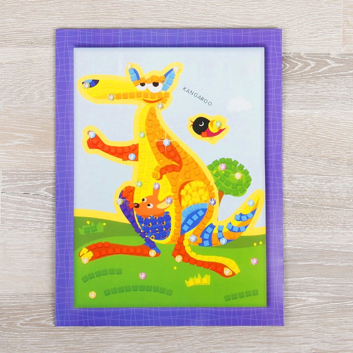 Мозаика стикерная с рамкой "Кенгуру" стразы