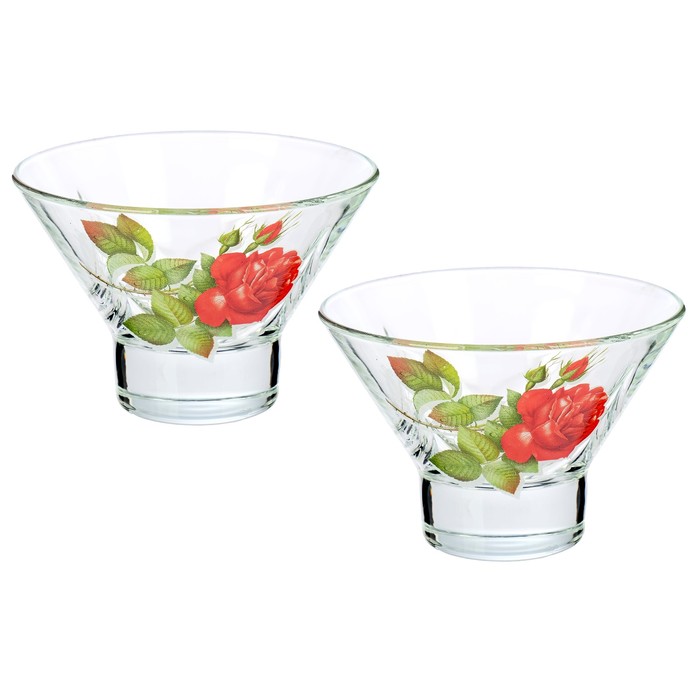 Набор креманок 200 мл "Алая роза", 2 шт