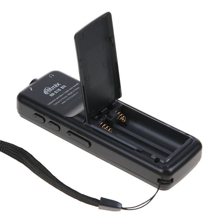 Диктофон RITMIX RR-810 8Gb Black, MP3, микрофон, дисплей, чехол, ремешок